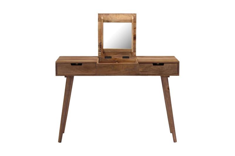 Kosmetikbord I Massivt Mangotræ 112 X 45 X 76 Cm - Brun - Møbler - Borde - Sminkebord & konsolbord - Makeup bord med spejl