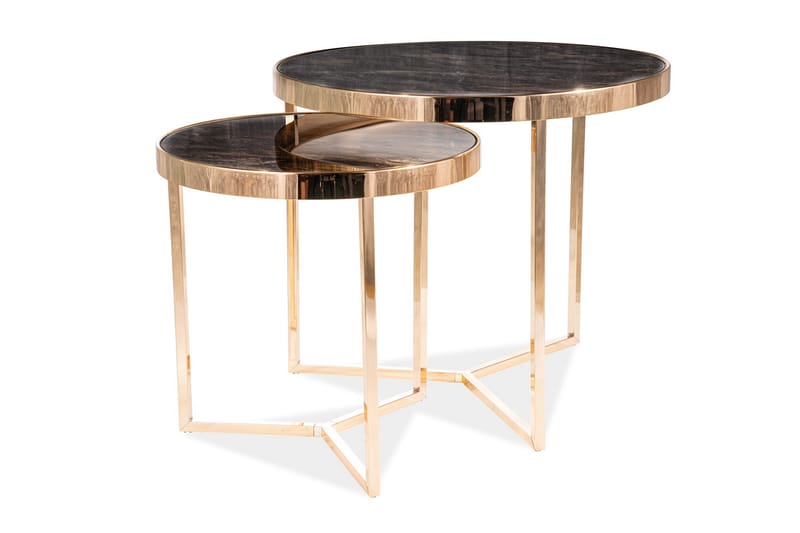 Delian Indskudsbord Rundt - Glas/Guld - Møbler - Borde - Side borde & aflastningsbord - Indskudsborde