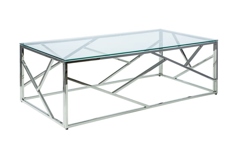 Escadan Sofabord 120 cm - Glas/Sølv - Møbler - Borde - Aflastningsbord & sidebord - Indskudsborde