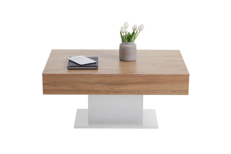 FMD sofabord antik egetræsfarve og hvid - Beige - Møbler - Borde - Sofaborde