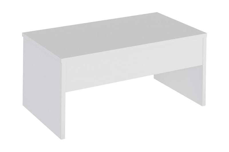 Furny Home Sofabord 90 cm Hæve/Sænke med Opbevaring - Hvid - Møbler - Borde - Sofabord