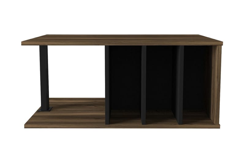 Mohed Sofabord 90 cm med Opbevaring Hylder - Brun/Sort - Møbler - TV borde & mediemøbler - Tv-møbelsæt