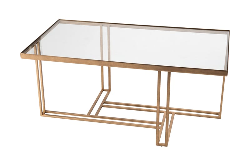 Rosshyttan Sofabord 102 cm - Glas/Guld - Møbler - Borde - Aflastningsbord & sidebord - Indskudsborde