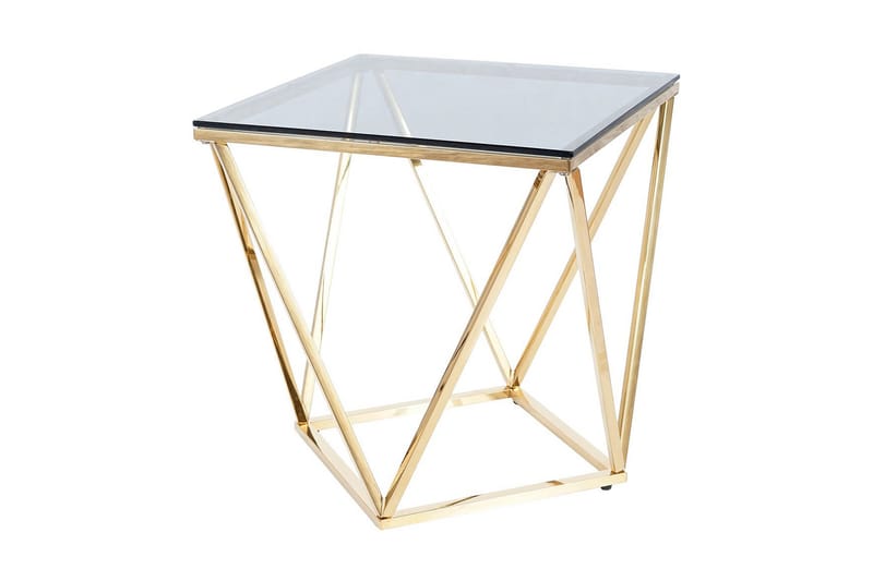 Sølvo Sofabord 50 cm - Røgfarvet Glas/Guld - Møbler - Borde - Aflastningsbord & sidebord - Indskudsborde