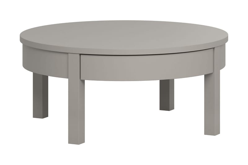 Simple Sofabord 80 cm Rundt med Opbevaring Hylde Lågt Grå - VOX - Møbler - Borde - Sofaborde