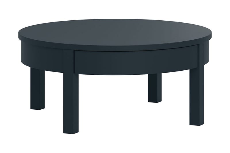 Simple Sofabord 80 cm Rundt med Opbevaring Hylde Lågt Sort - VOX - Møbler - Borde - Sofaborde