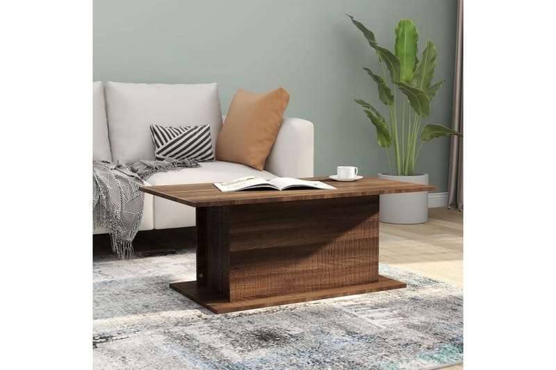 sofabord 102x55,5x40 cm spånplade brun egetræsfarve - Brun - Møbler - Borde - Sofaborde
