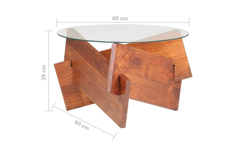 Sofabord 60 cm massivt akacietræ - Møbler - Borde - Sofaborde