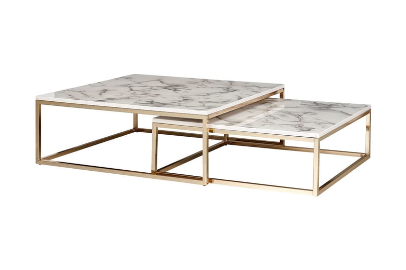Willowdale indskudsbord 75 cm Rund - Hvid / grå / guld - Møbler - Borde - Side borde & aflastningsbord - Indskudsborde