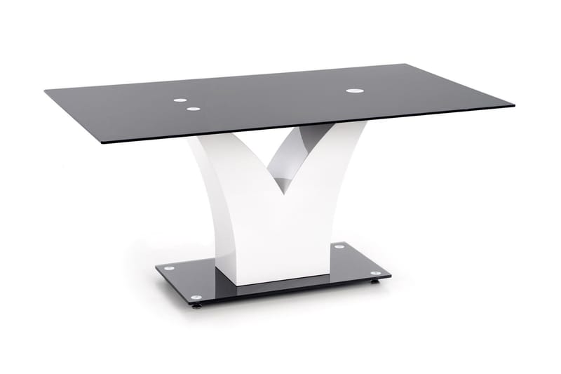 Abundis Spisebord 160 cm Glas - Sort/Hvid - Møbler - Borde - Spisebord og køkkenbord