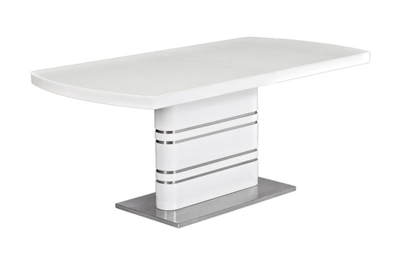 Agucci Udvideligt Spisebord 140 cm - Glas/Hvid/Sølv - Møbler - Borde - Spisebord og køkkenbord