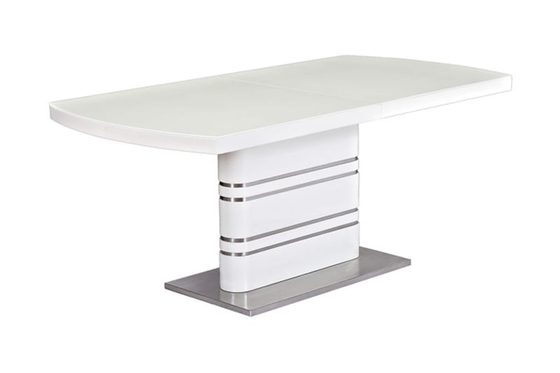 Agucci Udvideligt Spisebord 180 cm - Glas/Hvid/Sølv - Møbler - Borde - Spisebord og køkkenbord