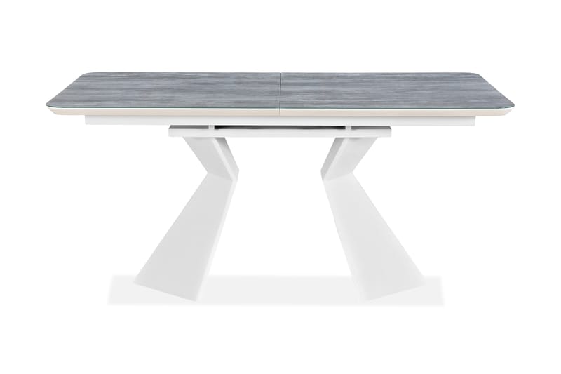 Aix Udvideligt Spisebord 160 cm Glas - Hvid - Møbler - Borde - Spisebord og køkkenbord