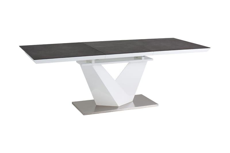 Alaras Udvideligt Spisebord 120 cm - Glas/Grå/Hvid - Møbler - Borde - Spisebord og køkkenbord