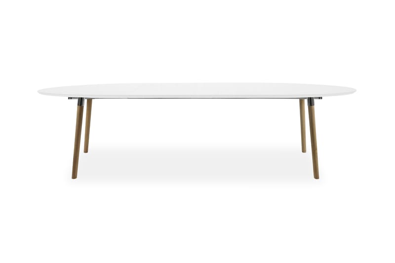 Anita Udvideligt Spisebord 170 cm Oval - Hvid/Træben - Møbler - Borde - Spisebord og køkkenbord