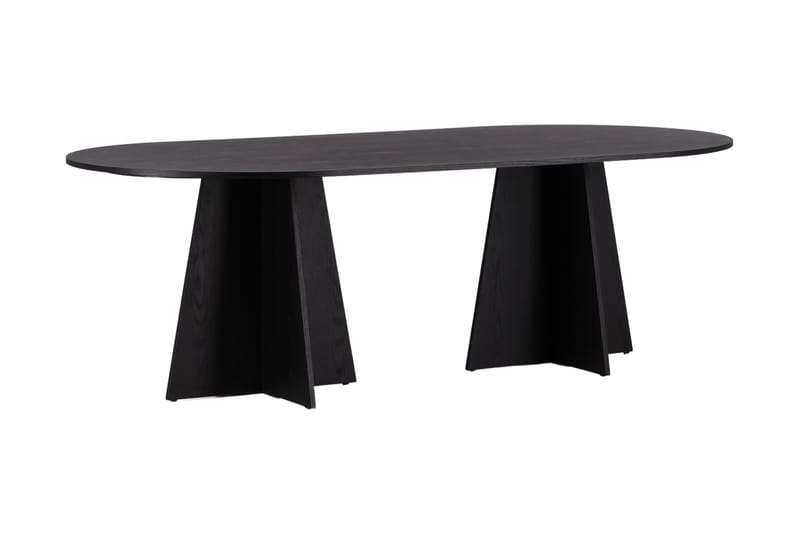 Bariso Spisebord 230x115x75 cm Oval - Sort - Møbler - Borde - Spisebord og køkkenbord