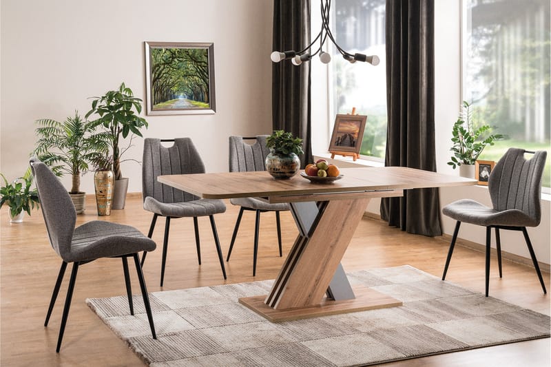 Bivar Udvideligt Spisebord 140 cm - Natur/Grå - Møbler - Borde - Spisebord og køkkenbord