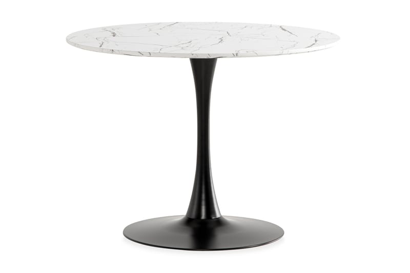 Caitly Spisebord 100 cm Rund - Hvid Marmor/Sort - Møbler - Borde - Spisebord og køkkenbord