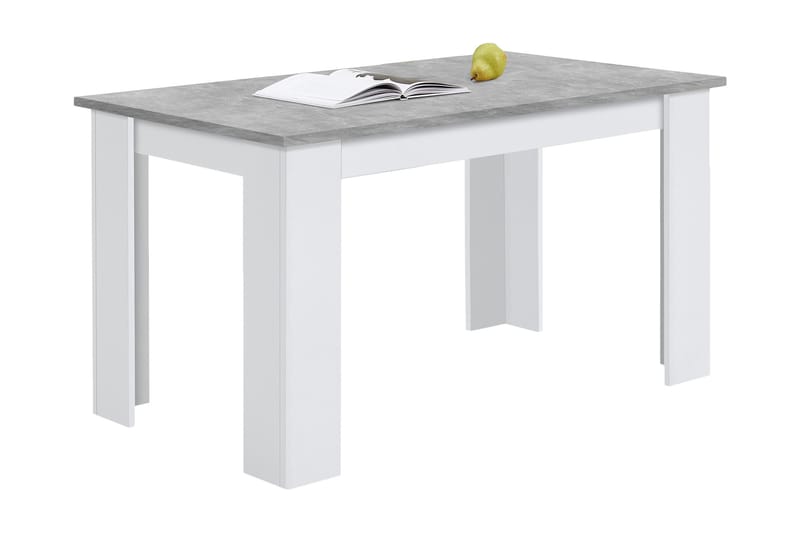 Carluddon Spisebord 138 cm - Hvid/Grå - Møbler - Borde - Spisebord og køkkenbord