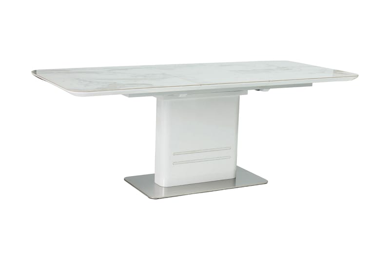 Cartiera Udvideligt Spisebord 160 cm - Keramik/Hvid/Sølv - Møbler - Borde - Spisebord og køkkenbord