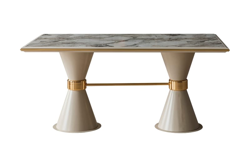 Emirgan Spisebord 178 cm - Beige/Guld - Møbler - Spisebordssæt - Rektangulært spisebordssæt