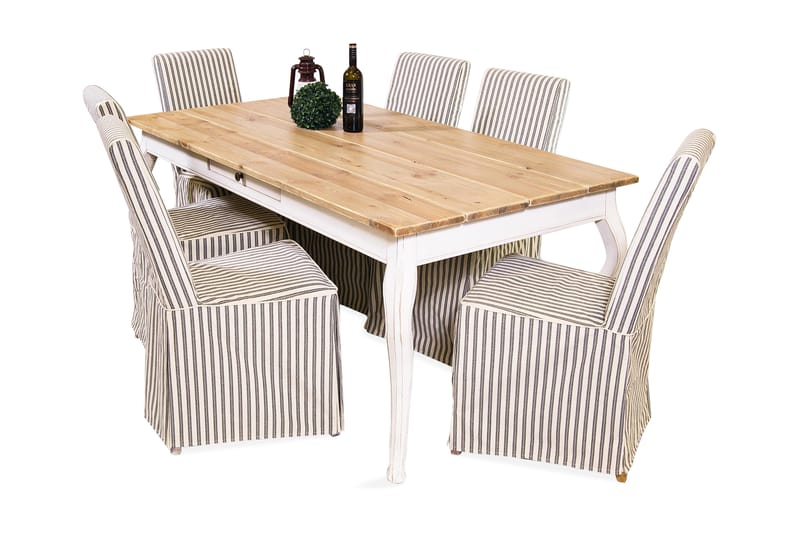 Ericsberg Spisebord 180 cm - Hvid/Beige - Møbler - Borde - Spisebord og køkkenbord