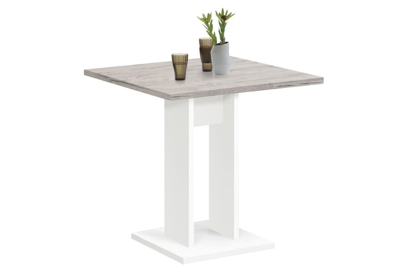 FMD spisebord 70 cm sand-egetræsfarve og hvid - Grå - Møbler - Borde - Spisebord og køkkenbord