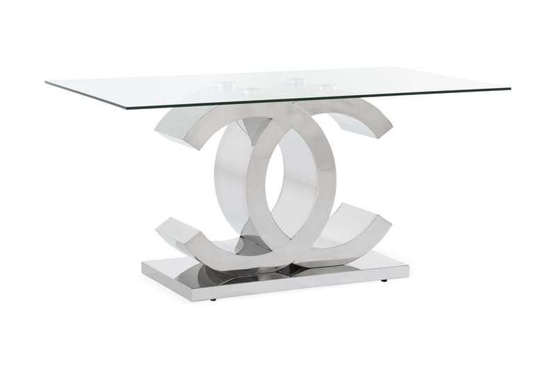 Frykman Spisebord 150 cm - Rustfri Stål/Glas/Transparent - Fliser & klinker - Fliser - Mønstret fliser