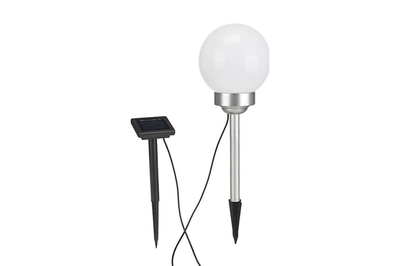 HI soldrevet roterende LED-havelampe kugleformet 15 cm - Hvid - Møbler - Borde - Spisebord og køkkenbord