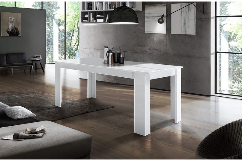 Jesin Udvideligt Spisebord 120 cm - Hvid Højglans - Møbler - Borde - Spisebord og køkkenbord