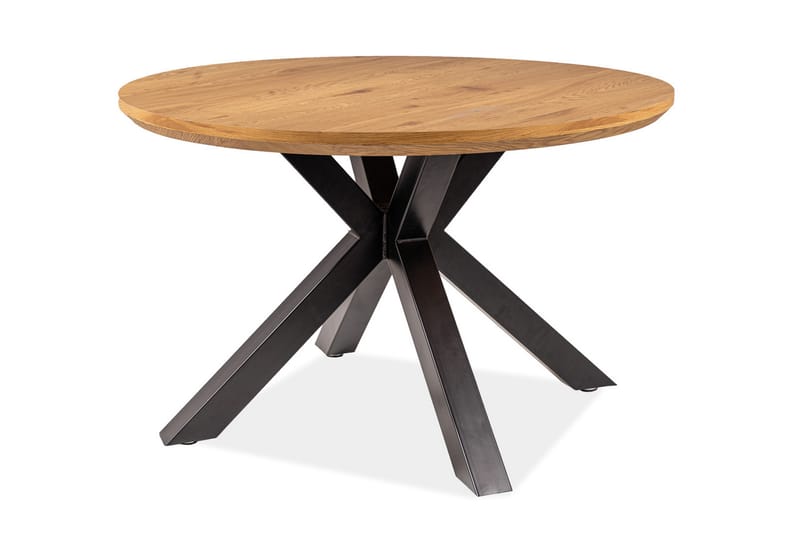 Karara Spisebord 120 cm Rundt - Egfaner/Sort - Møbler - Borde - Spisebord og køkkenbord