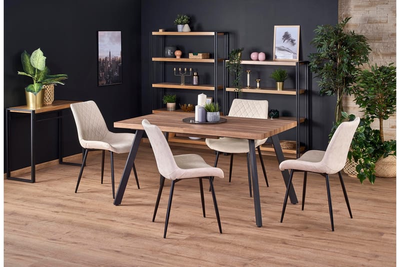 Karow Udvideligt Spisebord 140 cm - Valnød/Sort - Møbler - Borde - Spisebord og køkkenbord