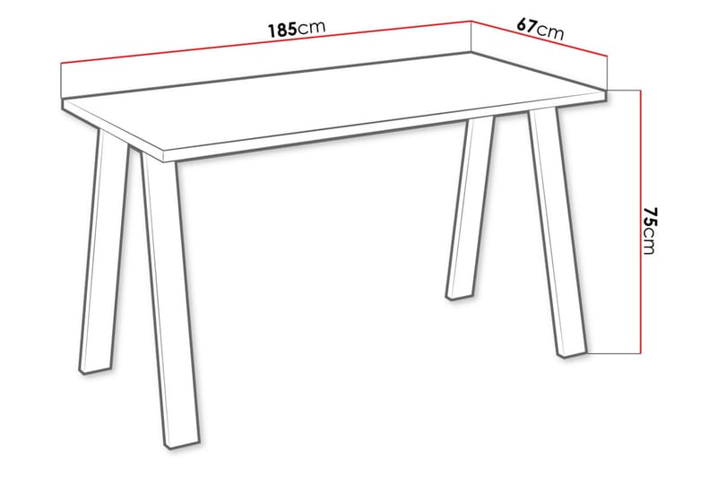 Kleos Spisebord 185 cm - Natur/Sort - Møbler - Borde - Spisebord og køkkenbord