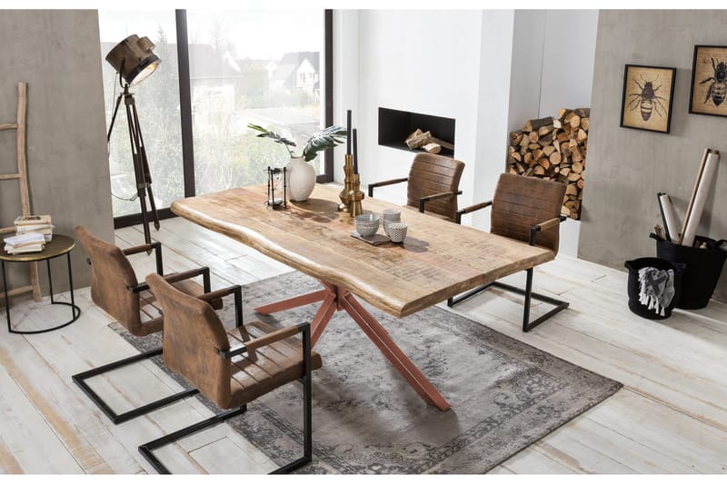 Laikera Spisebord 160x90 cm - Mango/Natur/Brun - Møbler - Borde - Spisebord og køkkenbord