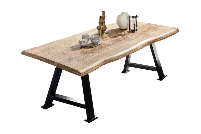 Laikera Spisebord 160x90 cm - Mango/Natur/Sort - Møbler - Borde - Spisebord og køkkenbord