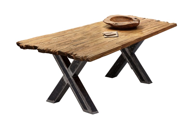 Laikera Spisebord 200x100 cm - Genbrugt Teak/Sølv - Møbler - Borde - Spisebord og køkkenbord
