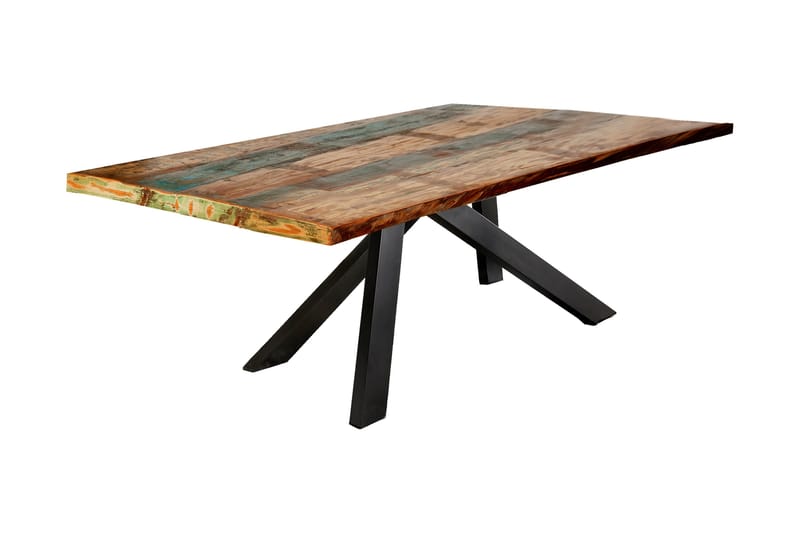 Laikera Spisebord 200x100 cm - Genbrugt Træ/Flerfarvet/Sort - Møbler - Borde - Spisebord og køkkenbord