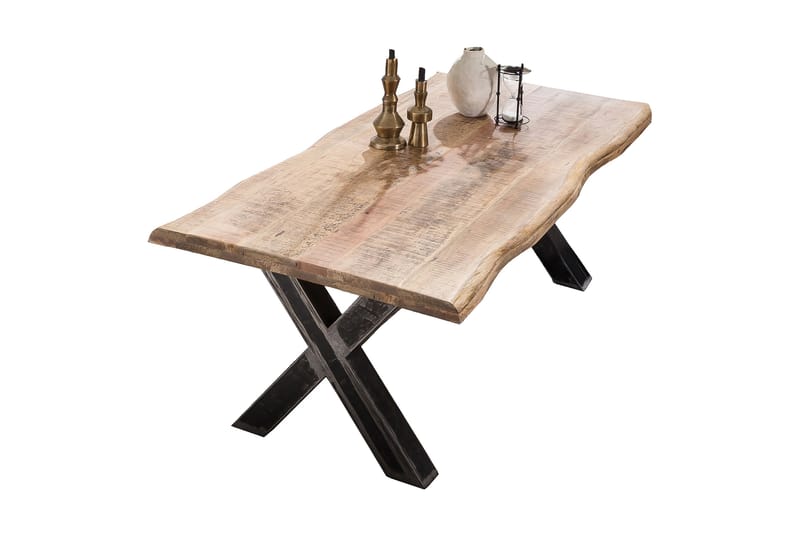 Laikera Spisebord 200x100 cm - Mango/Natur/Sølv - Møbler - Borde - Spisebord og køkkenbord