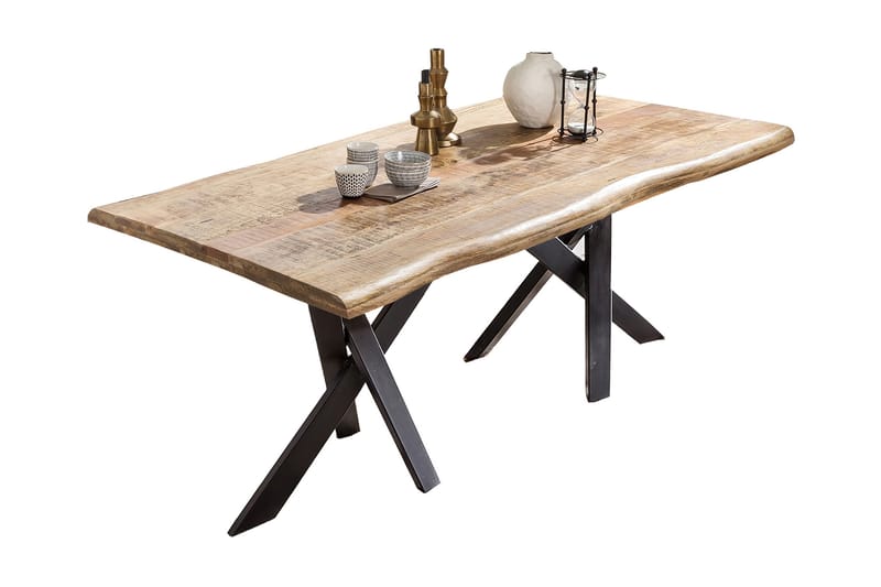 Laikera Spisebord 200x100 cm - Mango/Natur/Sort - Møbler - Borde - Spisebord og køkkenbord