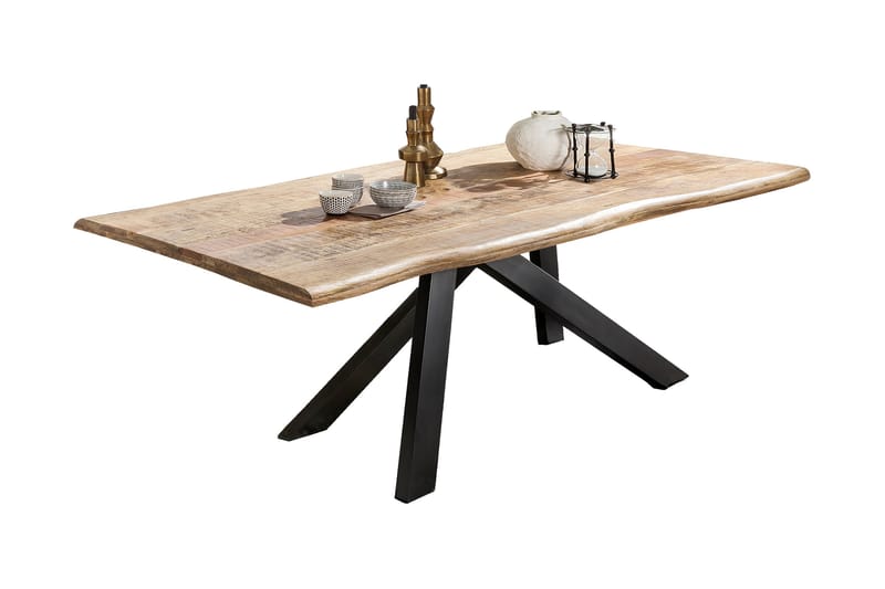 Laikera Spisebord 200x100 cm - Mango/Natur/Sort - Møbler - Borde - Spisebord og køkkenbord