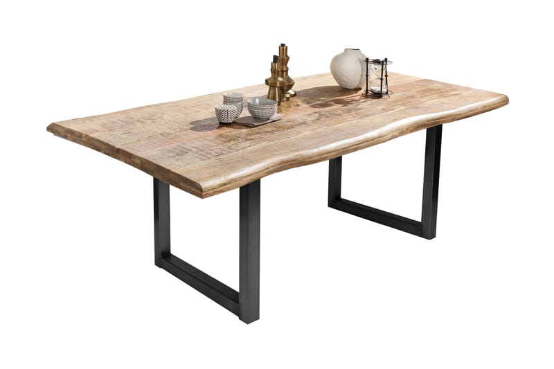 Laikera Spisebord 220 cm - Mango/Natur/Sort - Møbler - Borde - Spisebord og køkkenbord