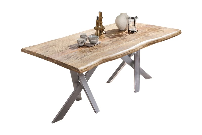 Laikera Spisebord 240 cm - Mango/Natur/Sølv - Møbler - Borde - Spisebord og køkkenbord