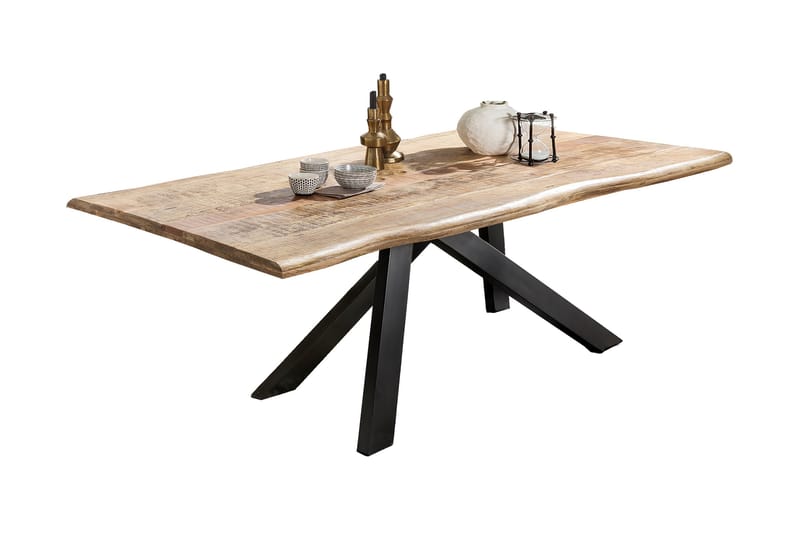 Laikera Spisebord 240 cm - Mango/Natur/Sort - Møbler - Borde - Spisebord og køkkenbord