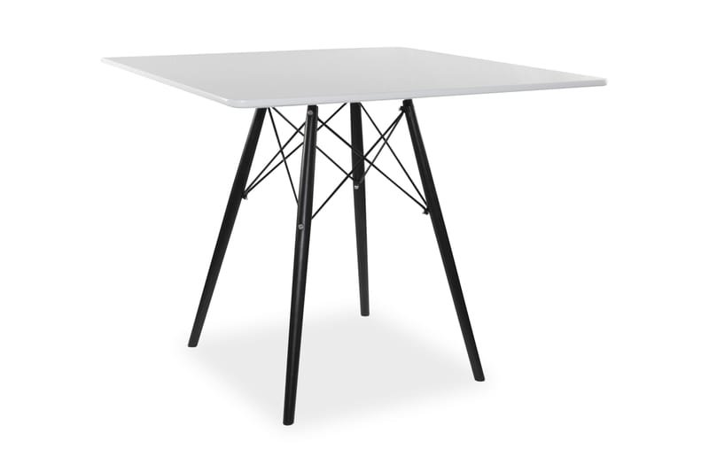 Ljusvik Spisebord 90 cm - Hvid | Sort - Møbler - Borde - Spisebord og køkkenbord
