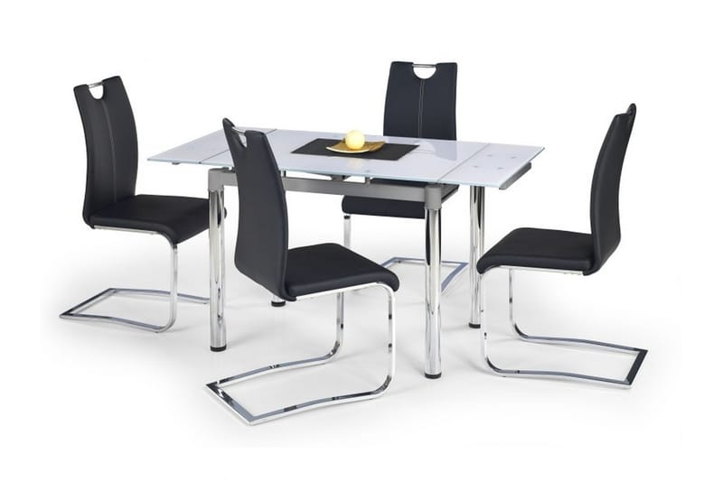 Logan Udvideligt Spisebord 96 cm Glas - Hvid - Møbler - Borde - Spisebord og køkkenbord