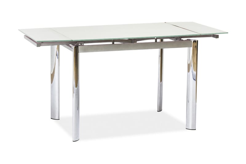 Mecula Udvideligt Spisebord 100 cm - Glas/Hvid/Sølv - Møbler - Borde - Spisebord og køkkenbord