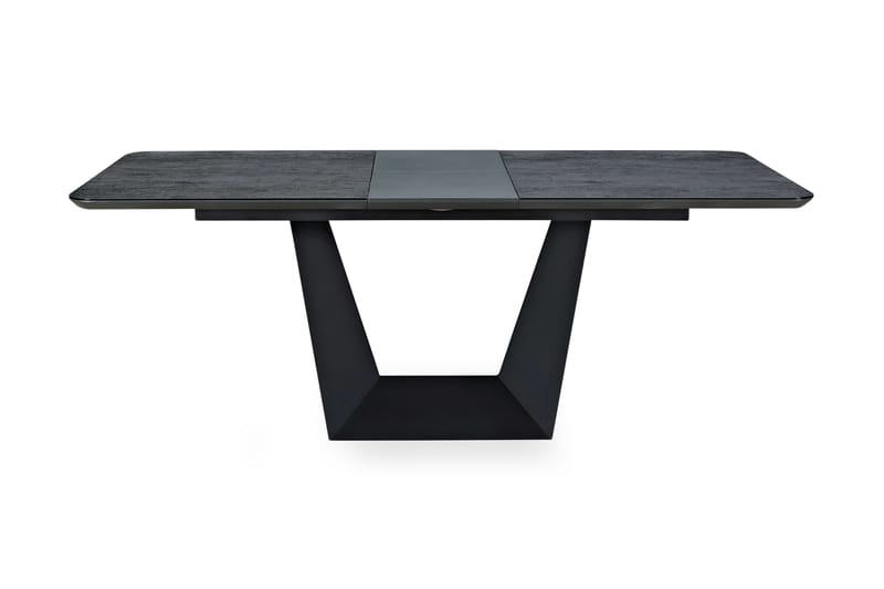 Nance Udvideligt Spisebord 160 cm Metal/Glas - Sort - Møbler - Borde - Spisebord og køkkenbord