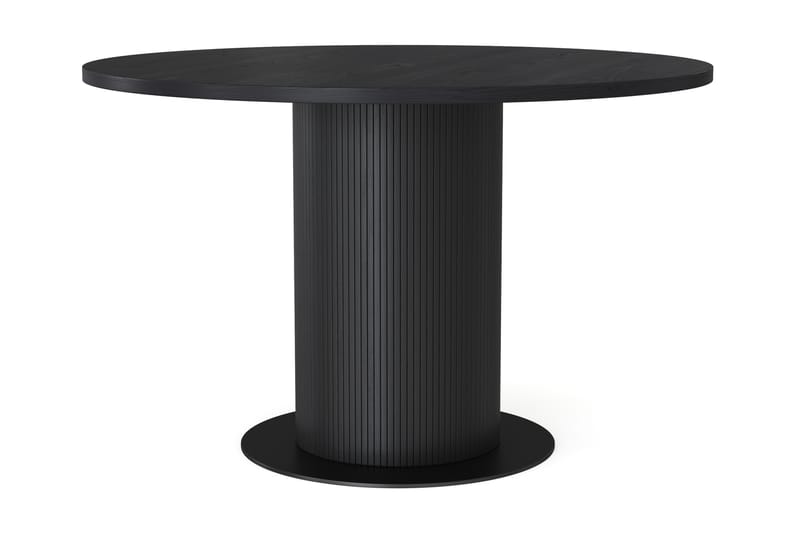 Noira Spisebord 120 cm Massiv Eg Rundt - Sort - Møbler - Borde - Spisebord og køkkenbord