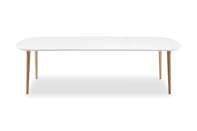 Oakland Udvideligt Spisebord 160 cm Oval - Hvid - Møbler - Borde - Spisebord og køkkenbord