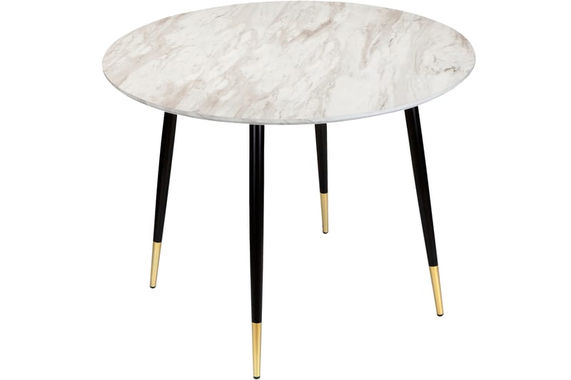Oktoos Spisebord Rundt 100 cm - Grå/Hvid/Sort/Guld - Møbler - Borde - Spisebord og køkkenbord